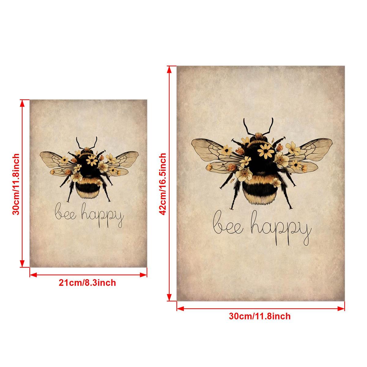 Bee Happy Print - Bee Kind, Bee Yourself, Nature Print, Bee Lover Wall Art