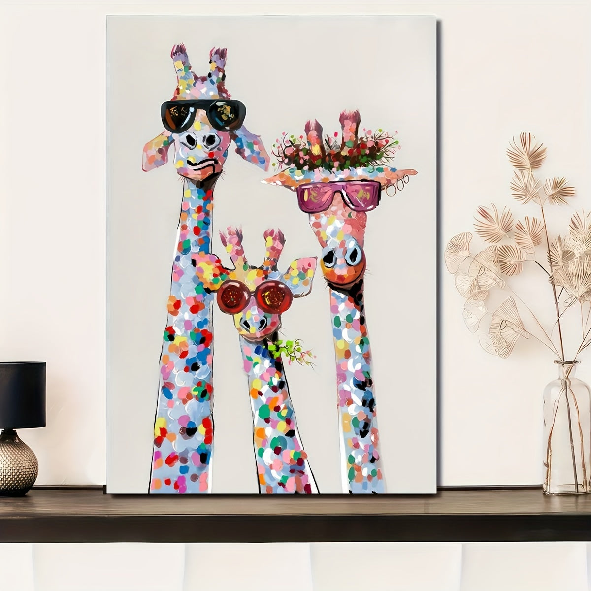 Colourful Giraffe - Wrapped Canvas Print