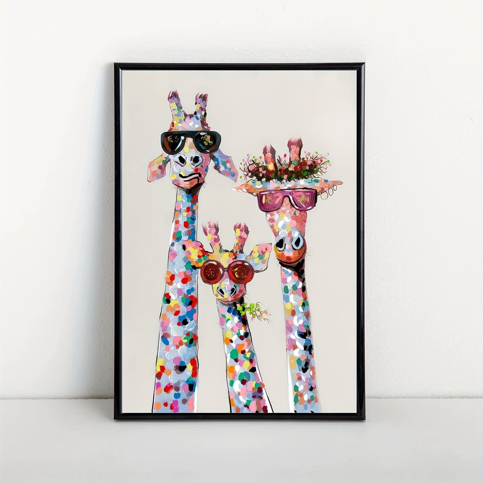 Colourful Giraffe - Wrapped Canvas Print