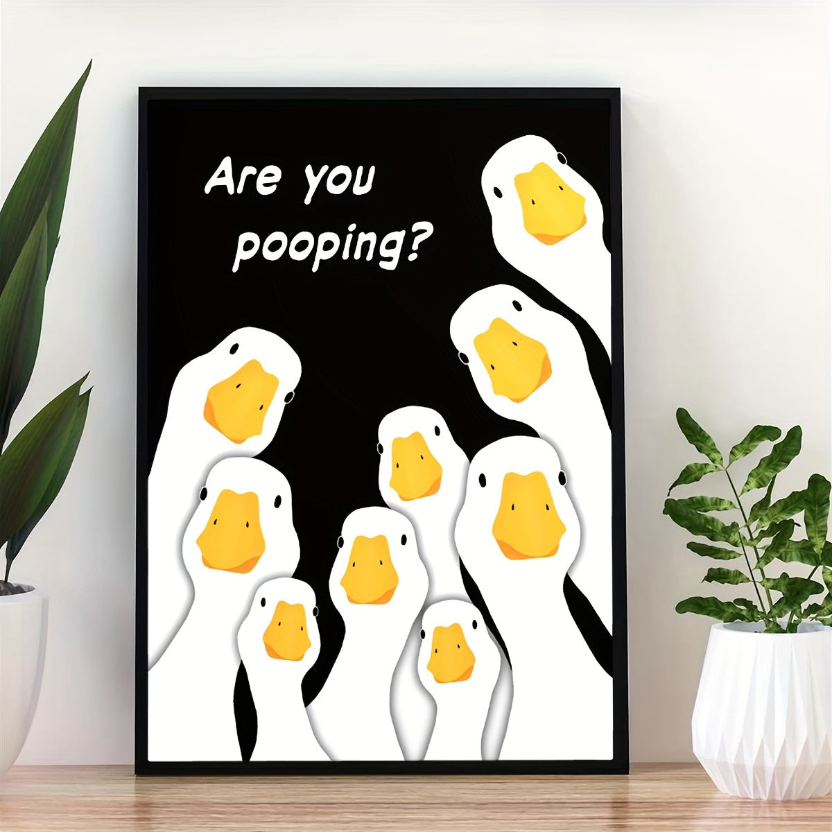 Duck Are You Pooping? Funny Canvas Wall Art Poster