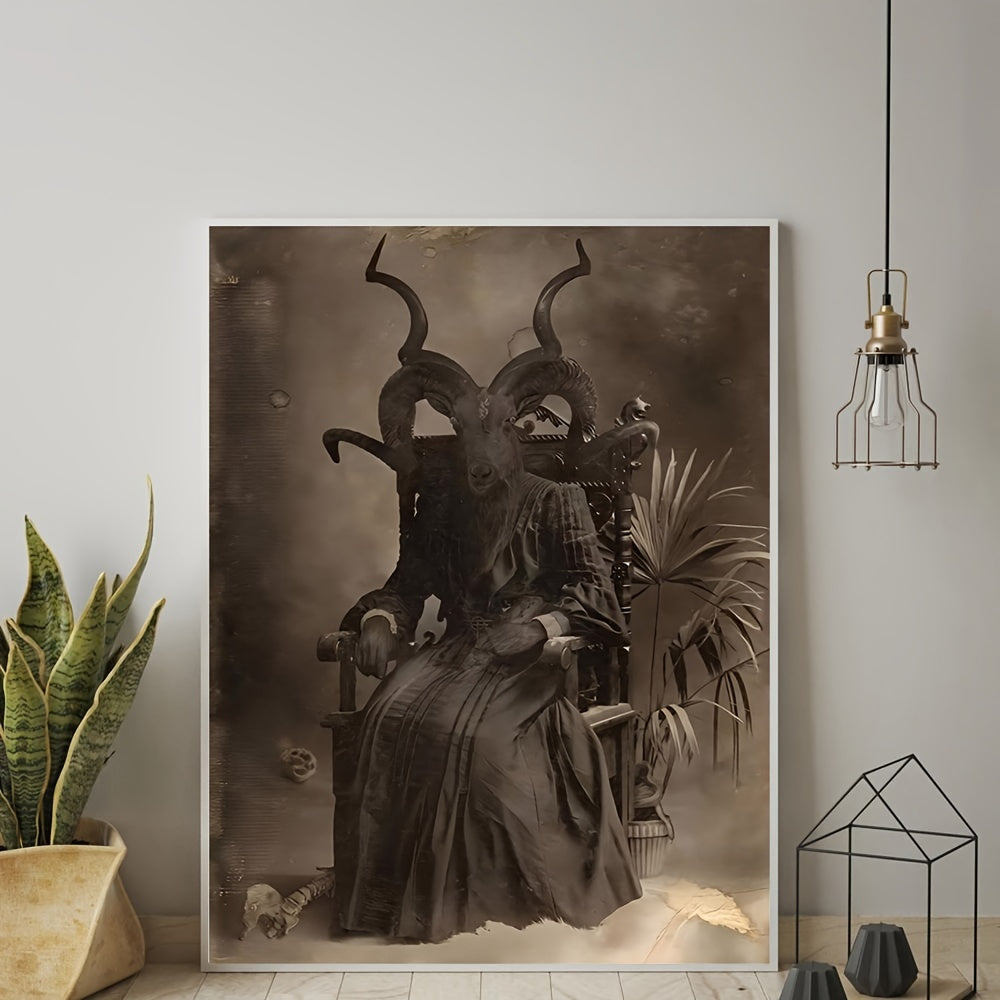 Goat Head Demon Canvas Painting Poster