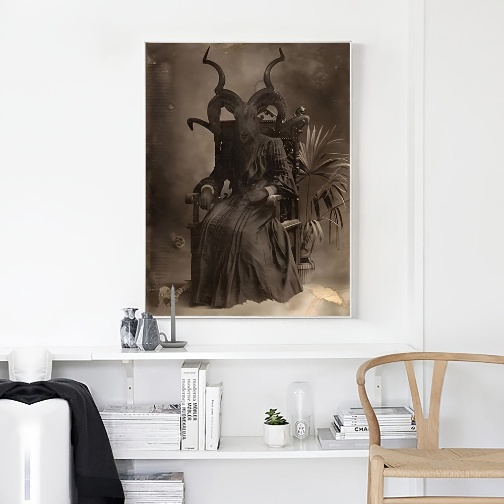 Goat Head Demon Canvas Painting Poster