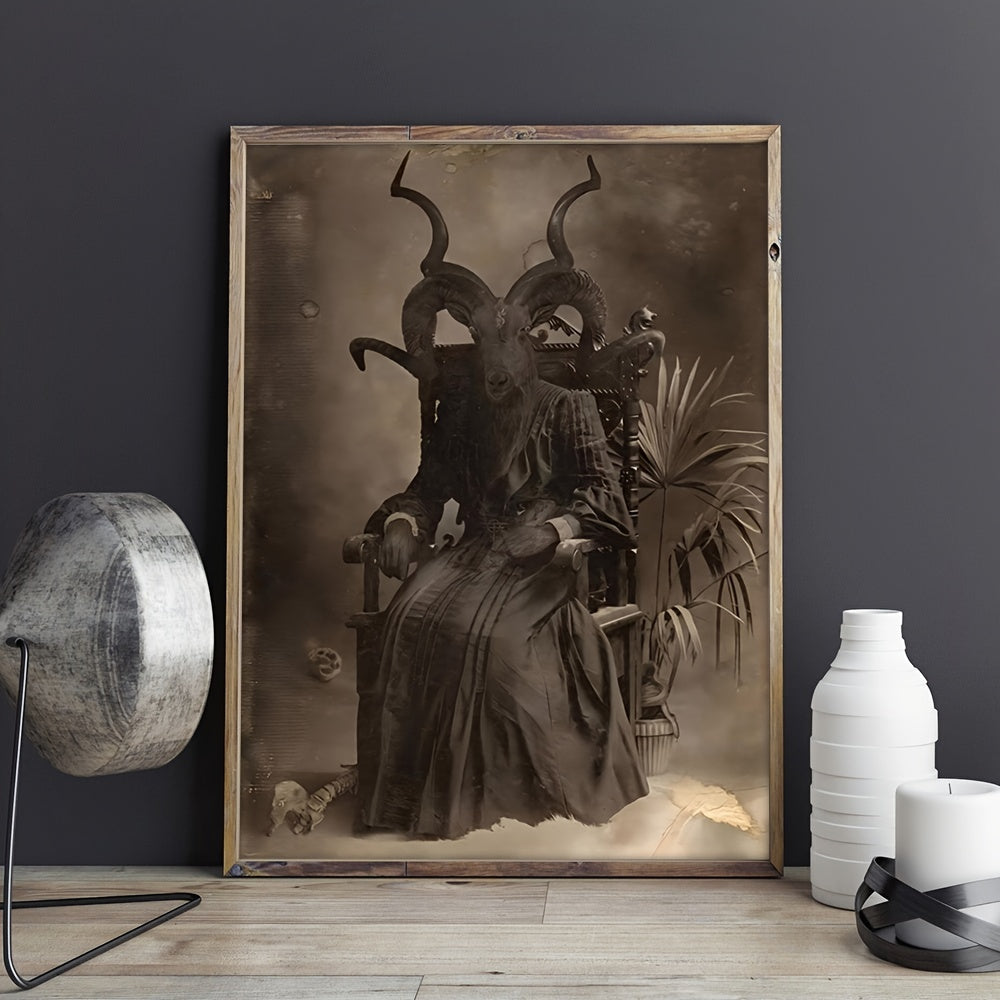 Goat Head Demon Canvas Painting Poster