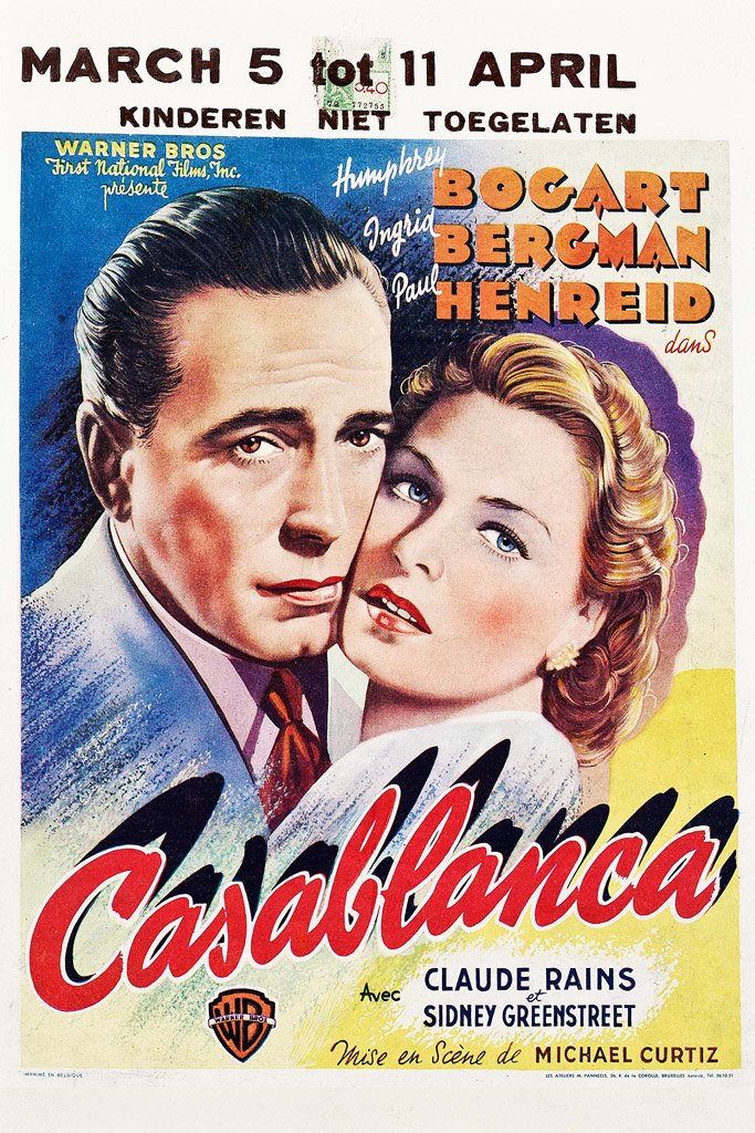Casablanca (1942) Movie Canvas Poster