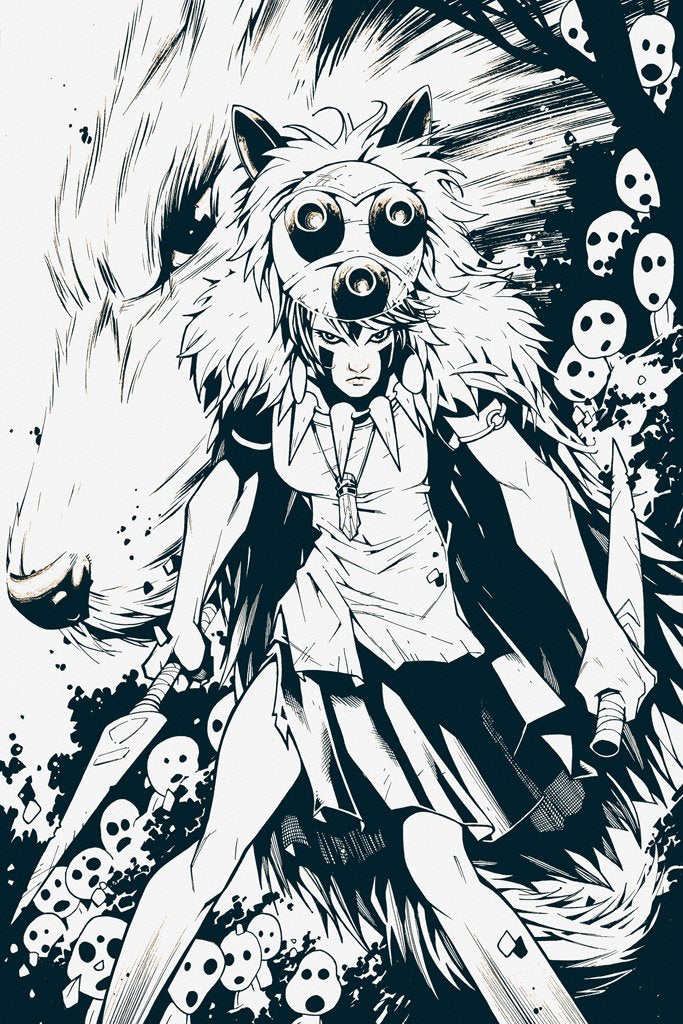 Princess Mononoke (1997) Movie Canvas Poster