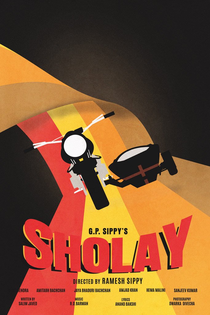 Sholay (1975) Movie Canvas Poster