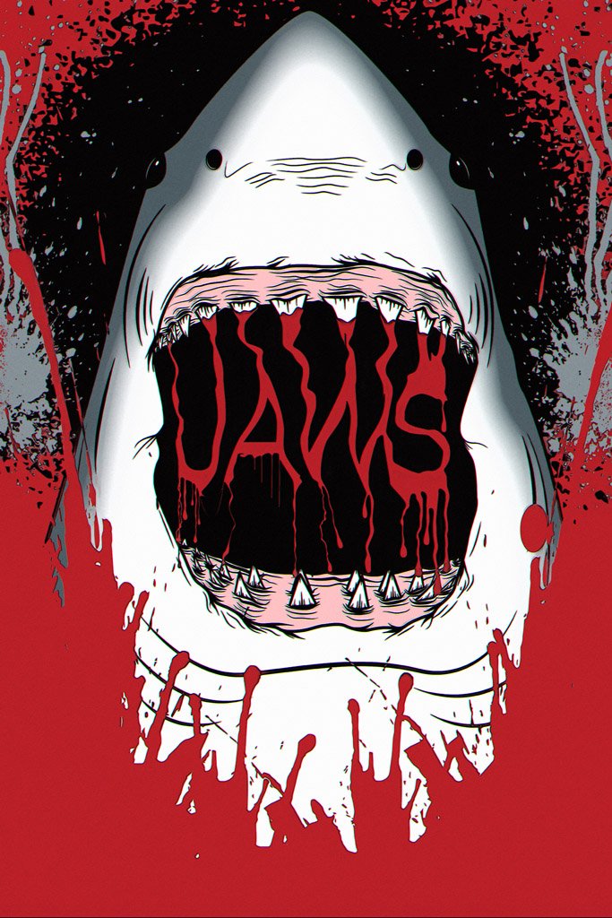Jaws (1975) Movie Canvas Poster