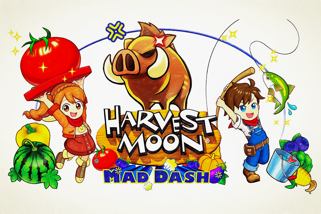 Harvest Moon Mad Dash Canvas Poster Retro Game Art