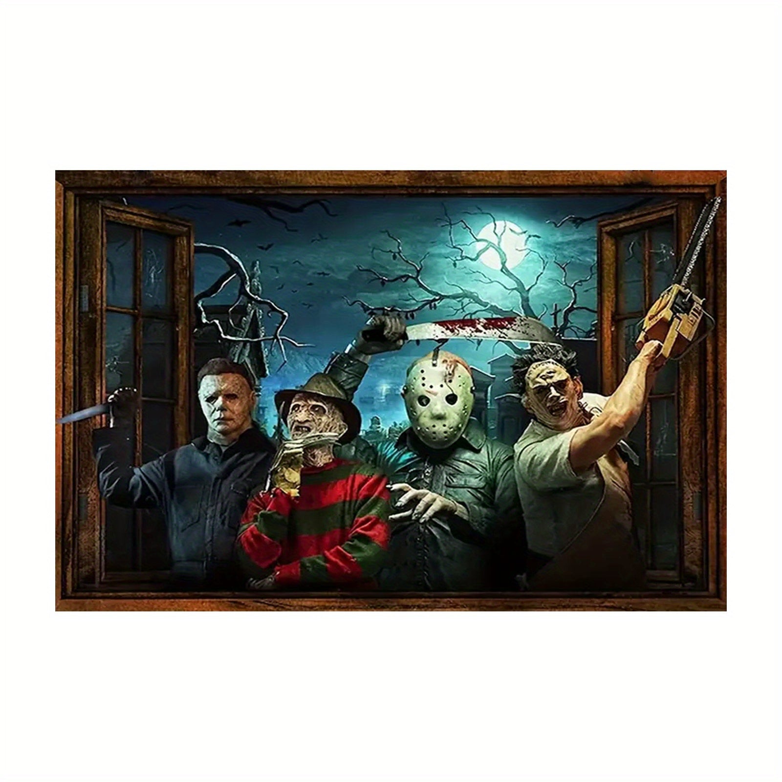 Horror Movie Icons Canvas Wall Art Set
