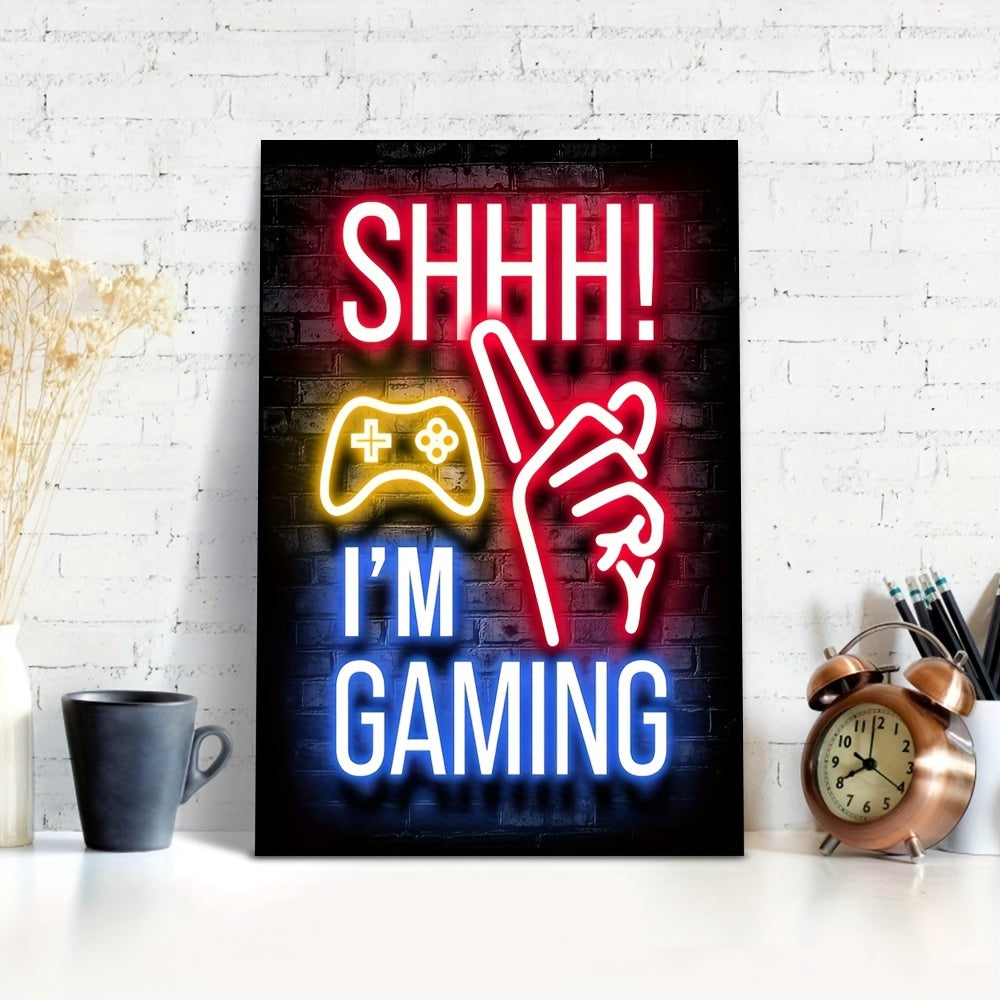 Neon Game Canvas Poster: Ideal Wall Decor for Gamers' Spaces