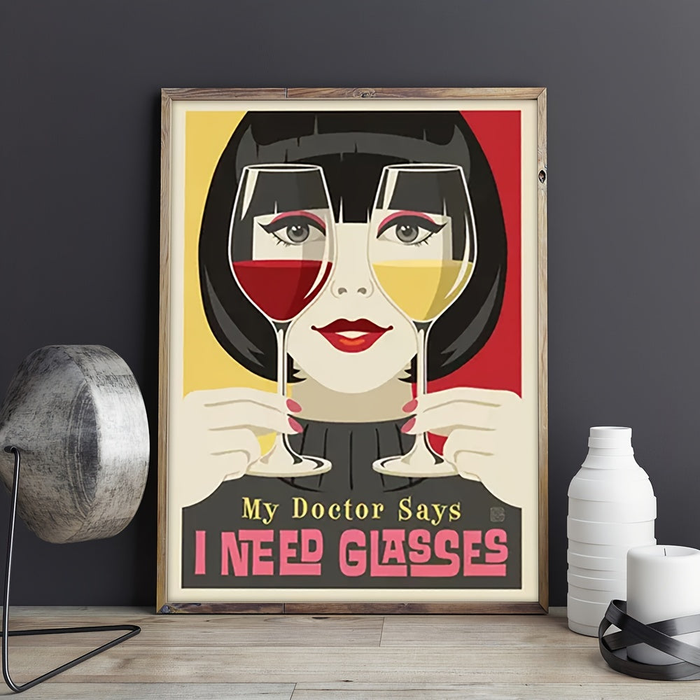Woman Drinking Wine Poster & Cheers Vintage Canvas Wall Art