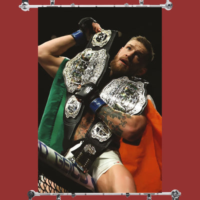 Conor McGregor Sitting on Cage Poster