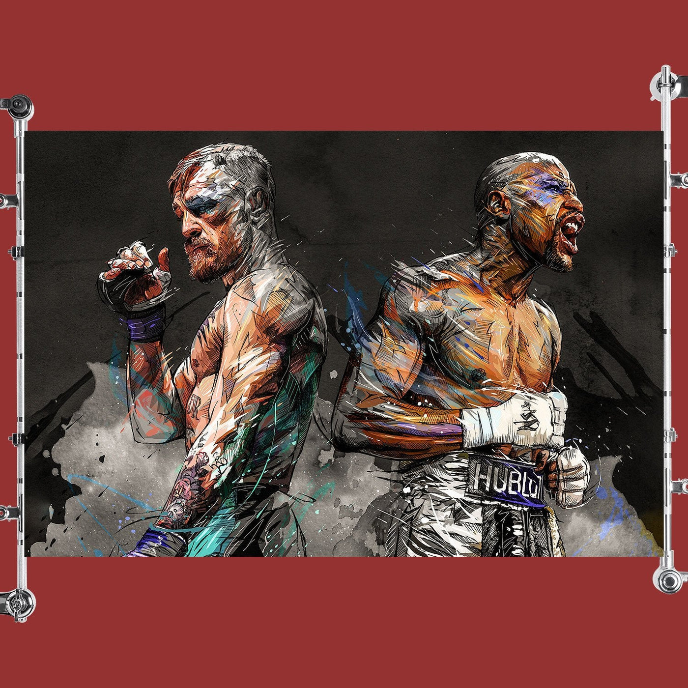 Floyd Mayweather vs Conor McGregor Art Poster
