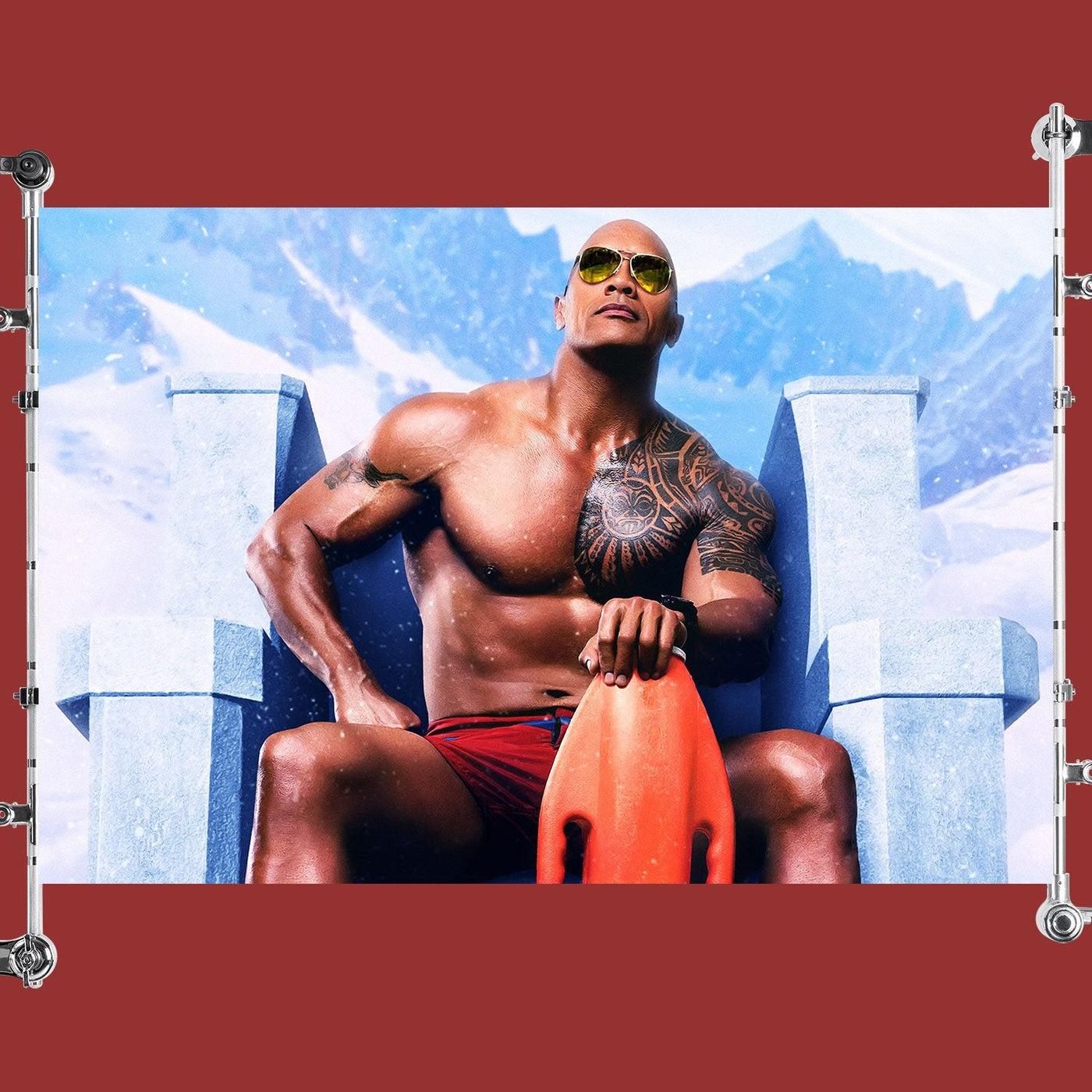 Baywatch 2017 Rock Dwayne Johnson Movie Poster