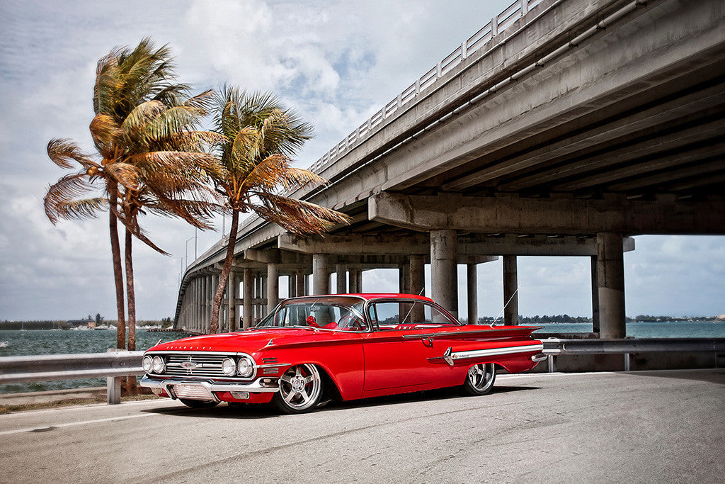 1960 Chevy Impala Chevrolet Retro Car Auto Poster