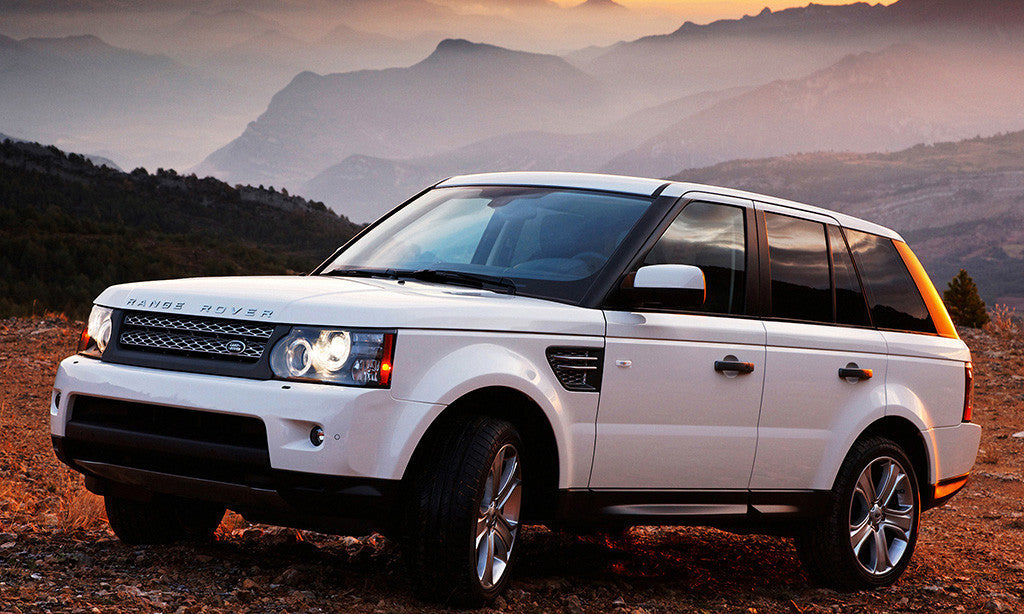 Range Rover Sunset White Car Auto Poster