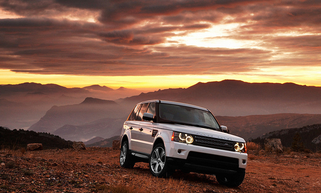 Range Rover Sunset Mountains Car Auto Poster