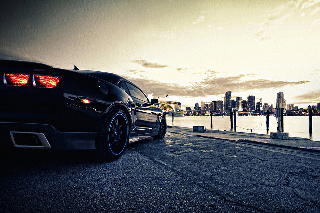 Chevrolet Camaro Cityscape Car Auto Poster