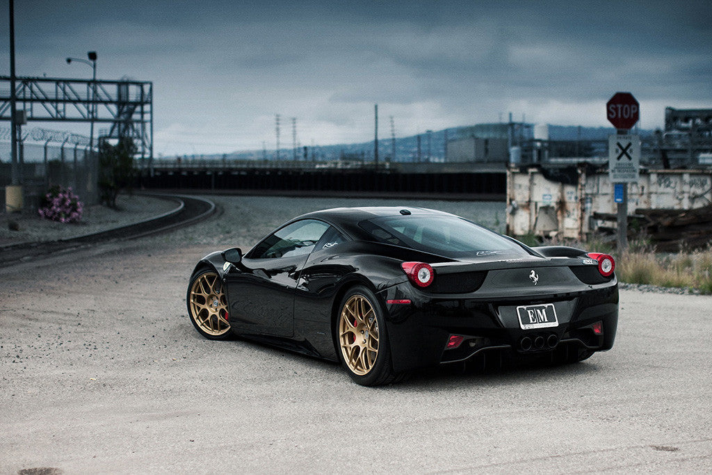 Ferrari 458 Italia Black Car Auto Poster