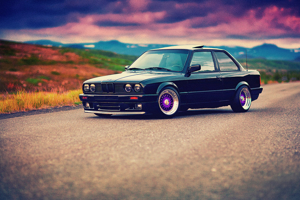 BMW E30 3 Series Tuning Retro Vintage Old Car Auto Poster