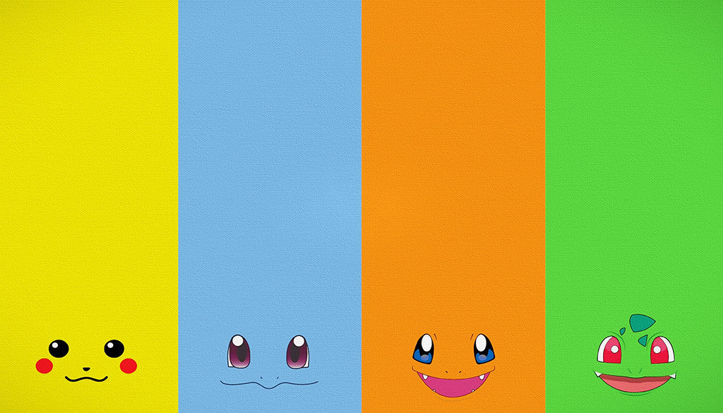 Four Pokemon Faces Poster
