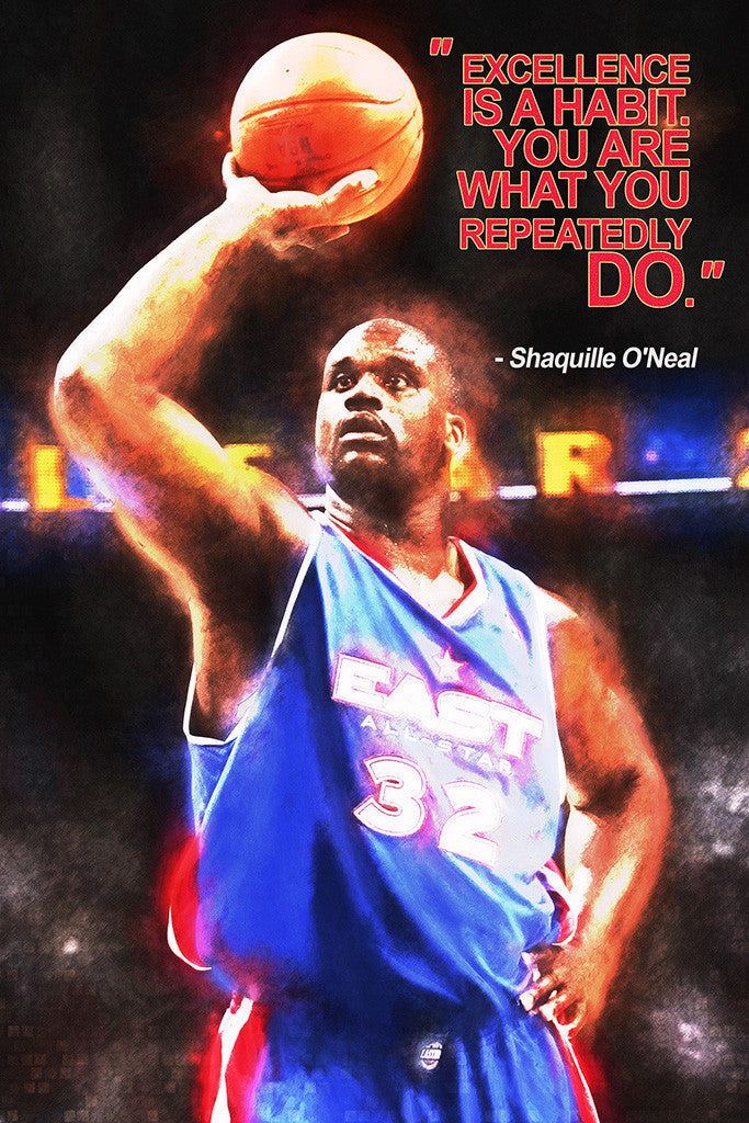 Shaquille O'Neal Quotes NBA Basketball Sayings Poster