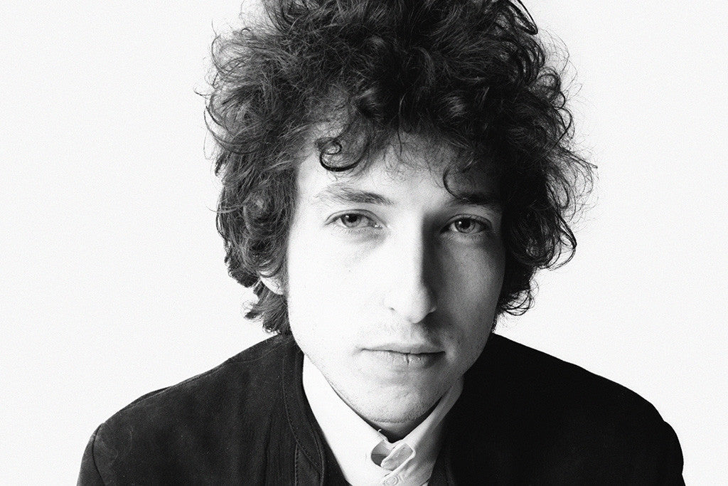 Bob Dylan Face Black and White Poster