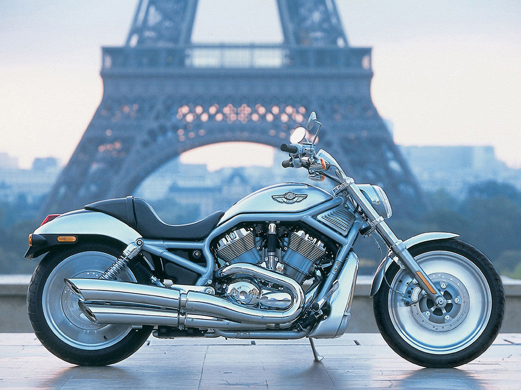 Harley Davidson Motorcycle Bike Paris Landscape Poster