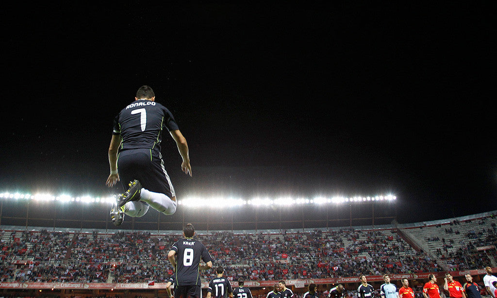 Cristiano Ronaldo Jump Stadium Real Madrid C.F. Poster