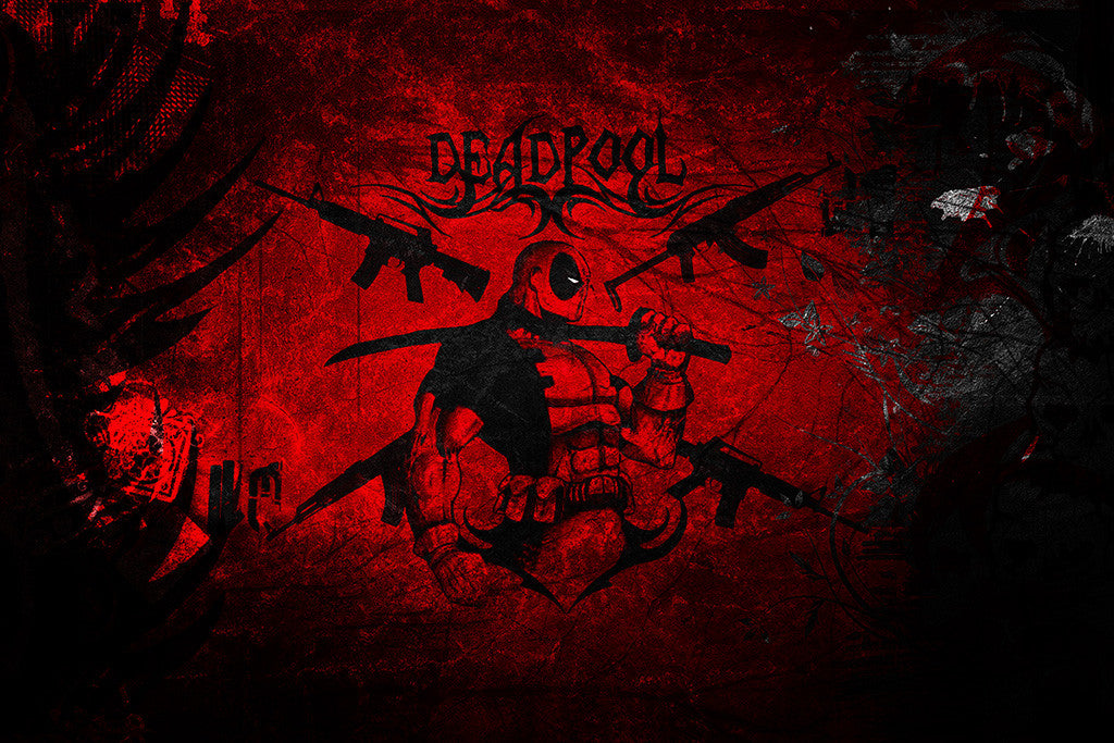 Deadpool Red Comics Poster