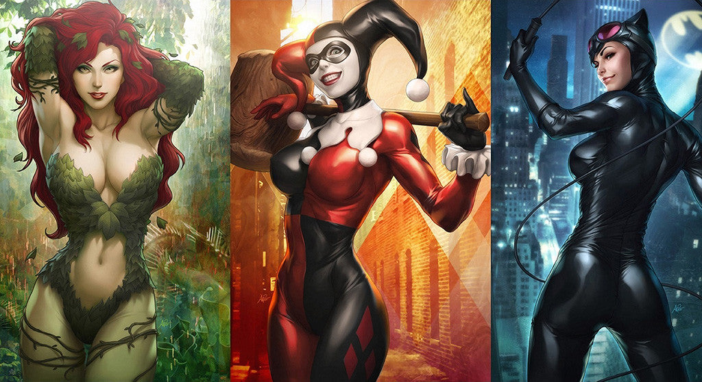 Harley Quinn Catwoman Poison Ivy Comics Hot Girl Canvas Poster