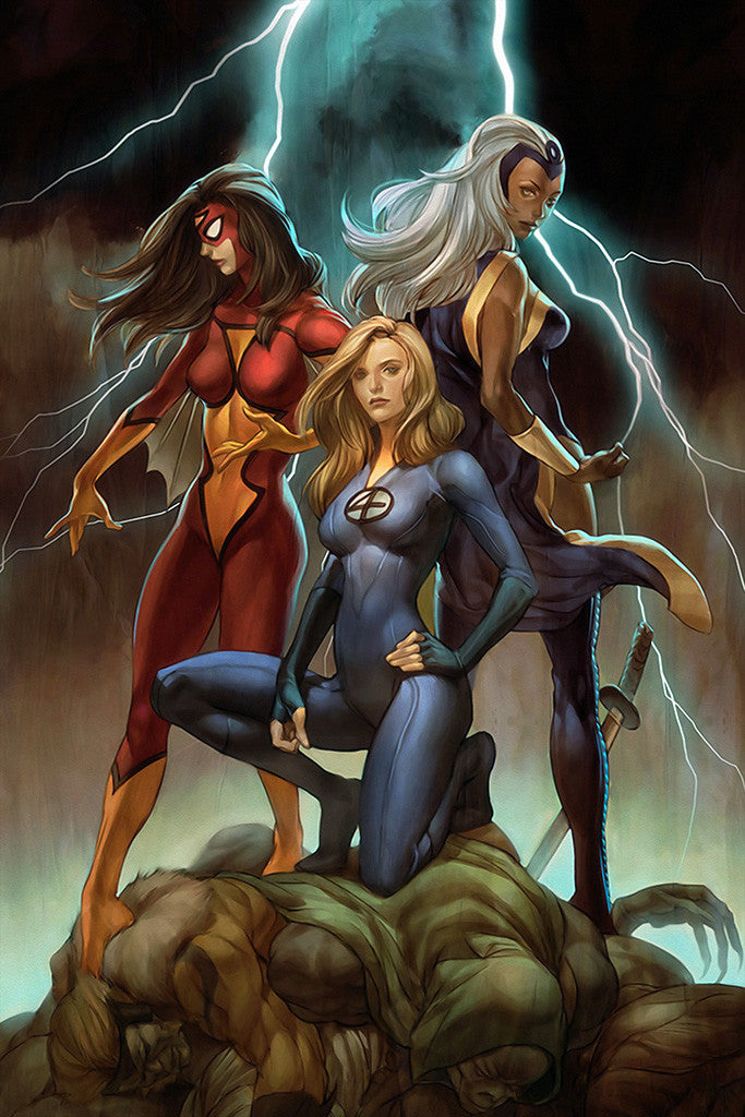 Hot Girls Superheroes Comics Poster