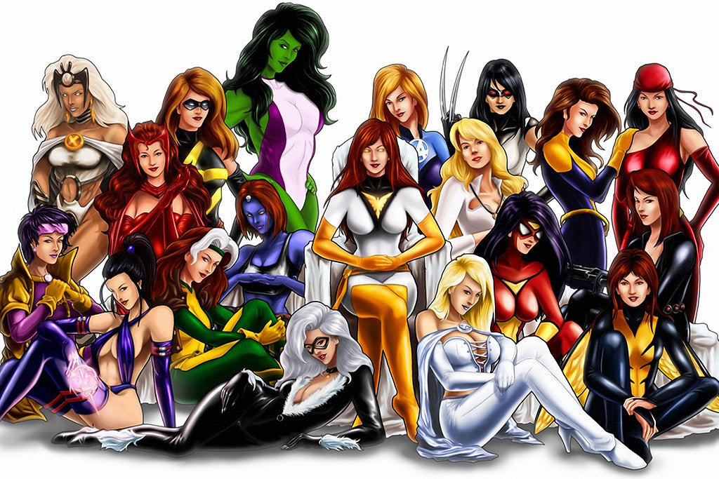 Girls Women Comics Superheroes Poster