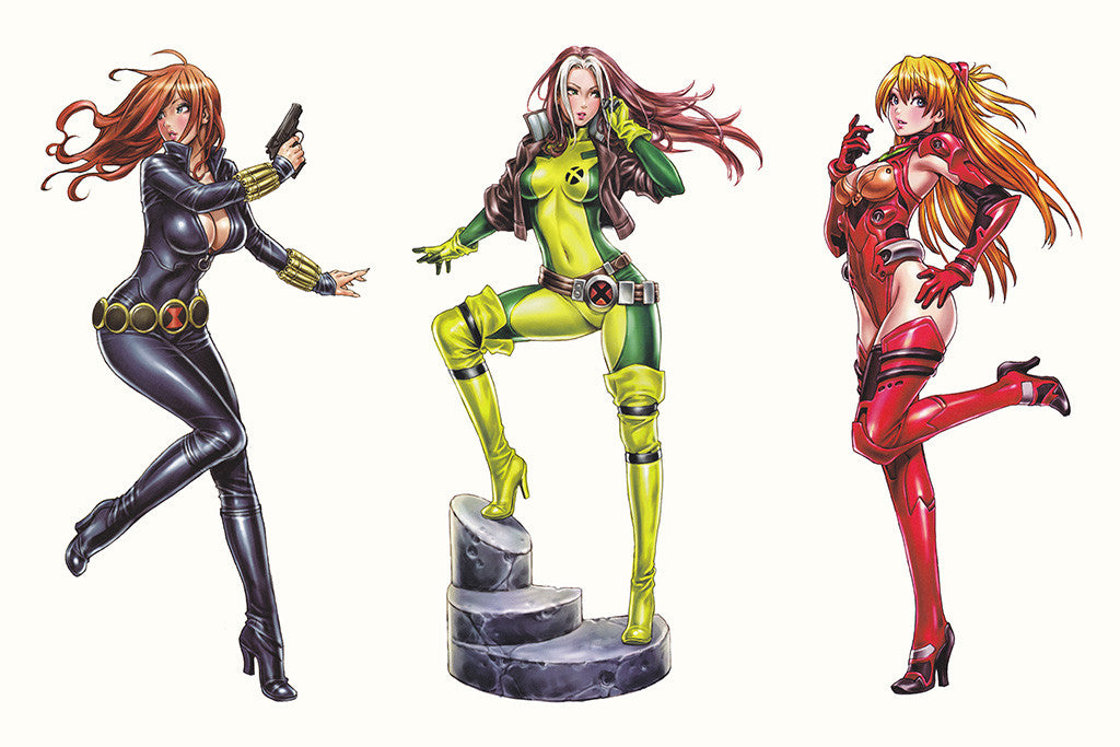 Black Widow Rogue Asuka Langley Comics Hot Girls Poster
