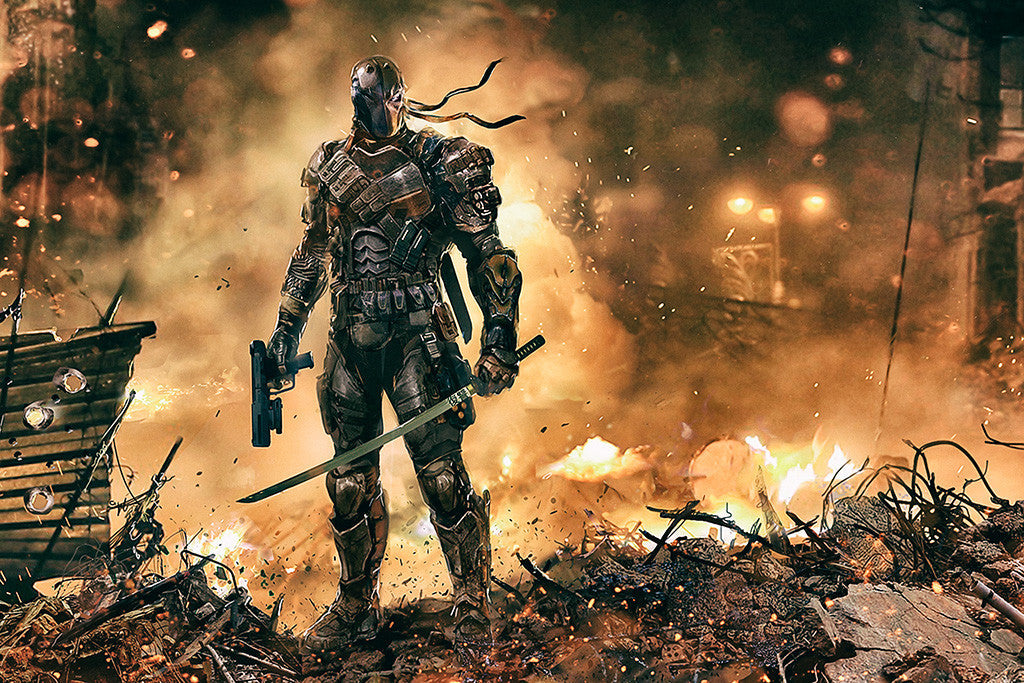 Deathstroke Fire Comics Poster