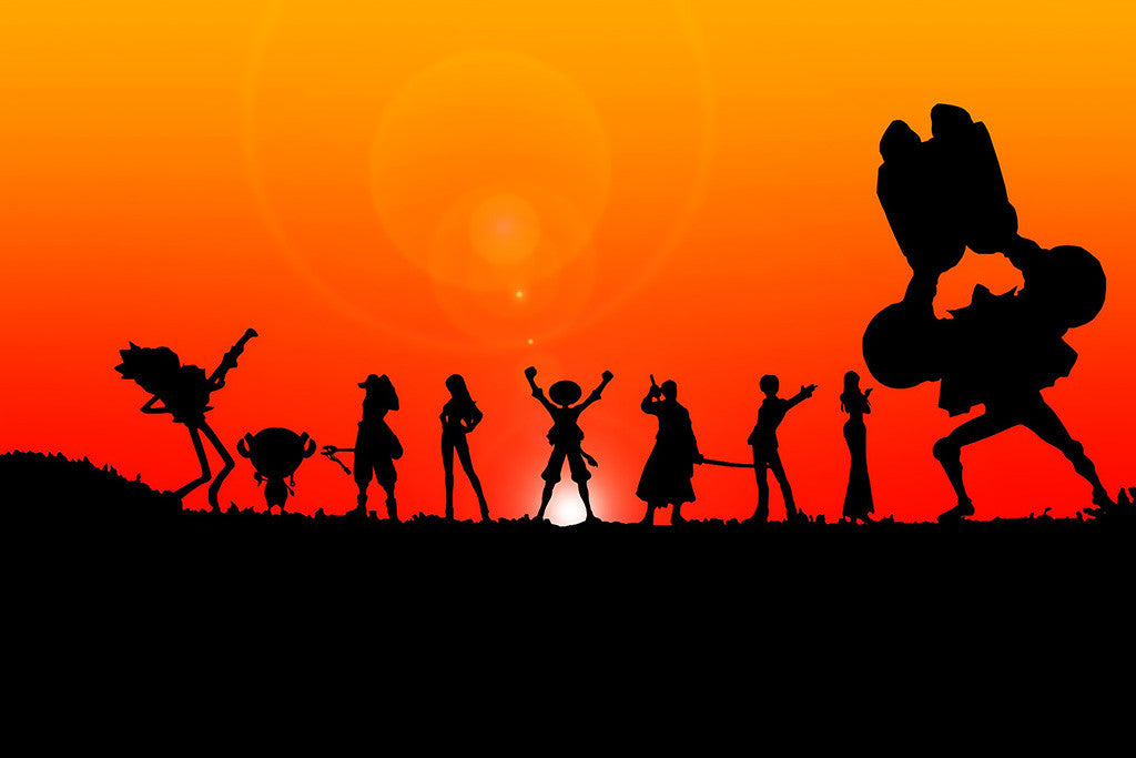 One Piece Characters Sun Anime Poster