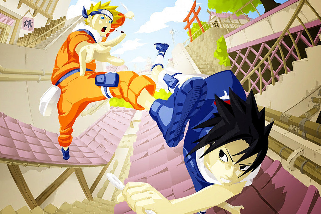 Naruto Uzumaki Sasuke Uchiha Anime Poster