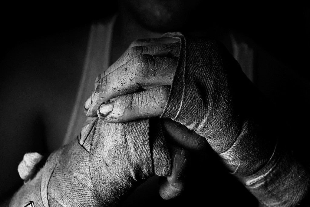 MMA Fighter Black and White Sports Poster
