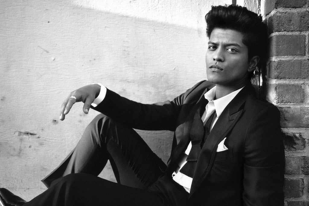 Bruno Mars Black Black-White Poster