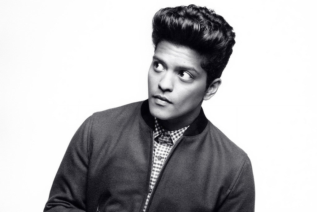 Bruno Mars Black Black-White Music Poster