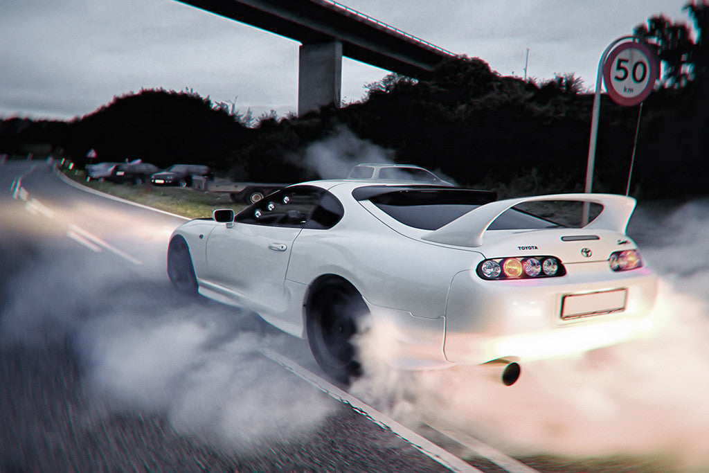 Toyota Supra Drifting Car Poster