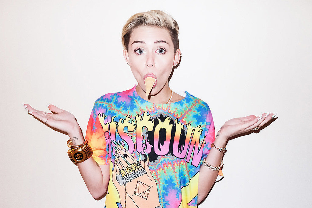 Miley Cyrus Ice Cream Funny Fun Poster