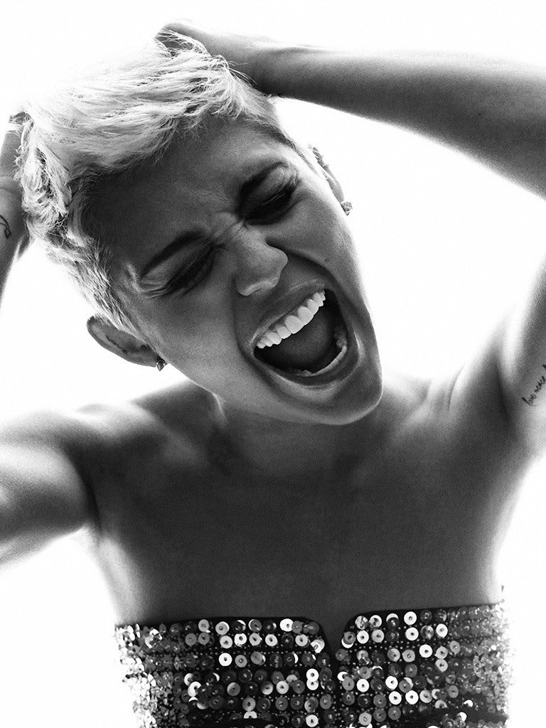Miley Cyrus We Can't Stop Hot Girl Black-White Poster