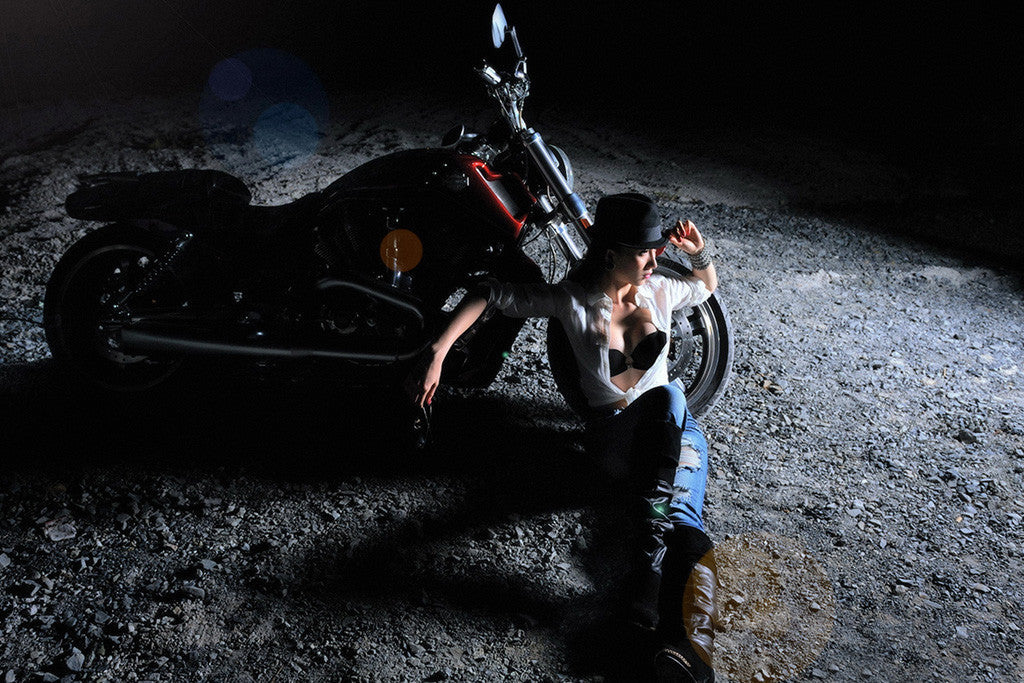 Motorcycle Asian Girl Poster