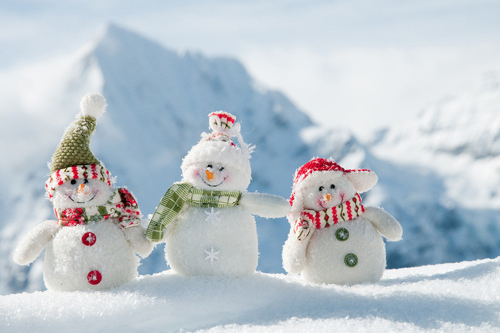 Snowmans New Year Christmas Poster