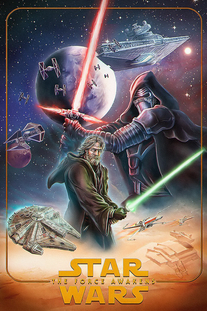 Star Wars Episode The Force Awakens Art Poster
