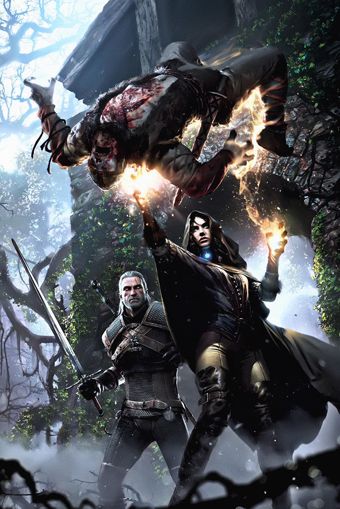 The Witcher 3 Geralt of Rivia Yennefer Poster