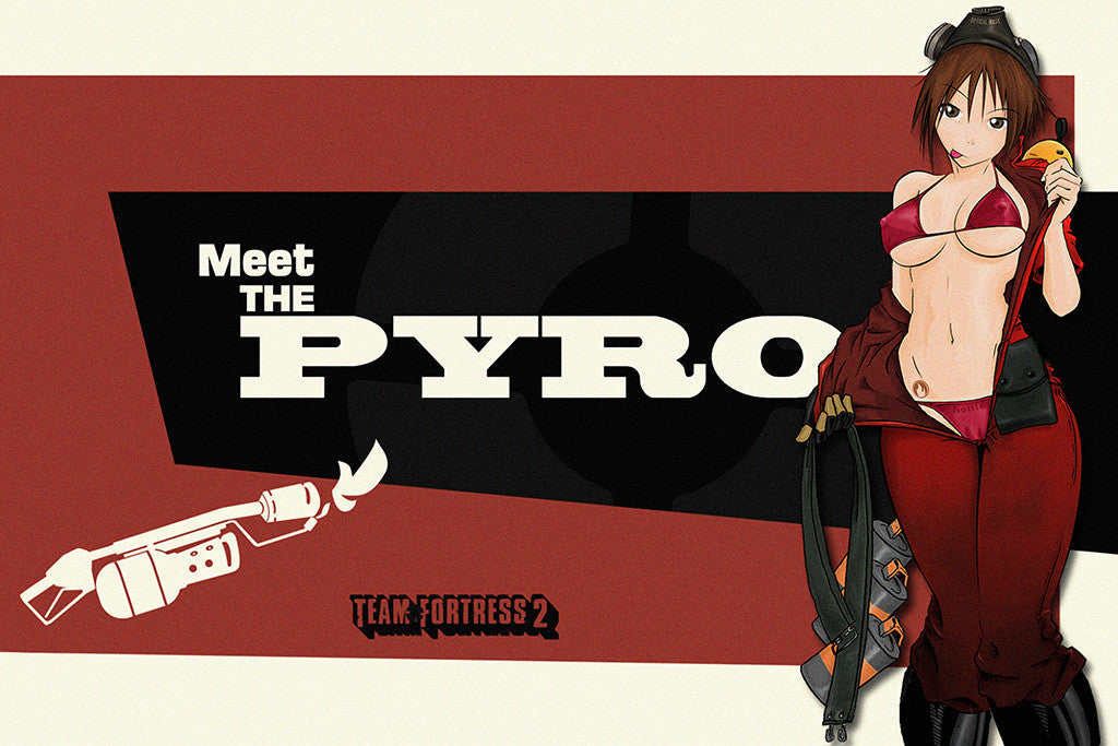 Team Fortress 2 Pyro Hot Girl Poster