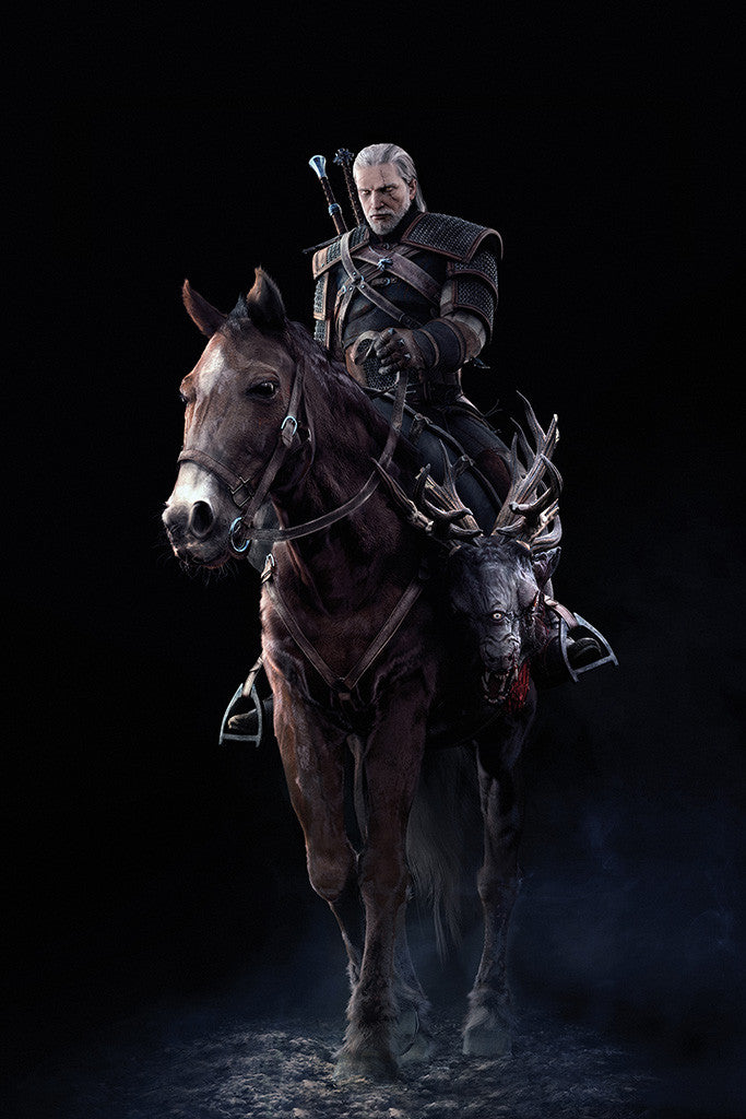 The Witcher Geralt of Rivia on Horse Poster