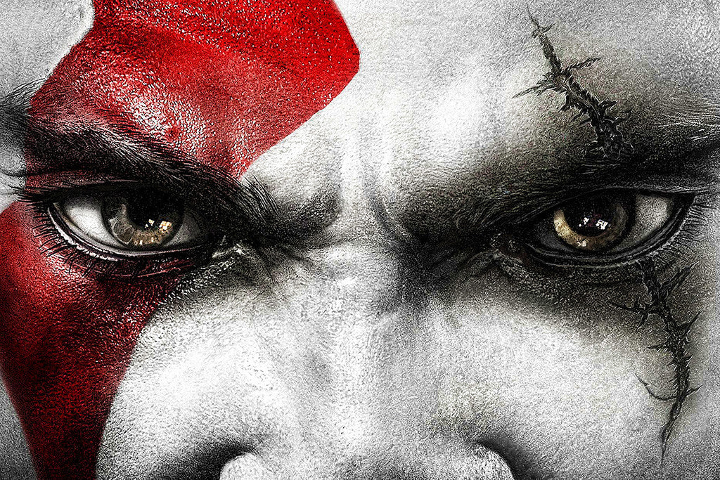 God of War Face Close Up Eyes Poster